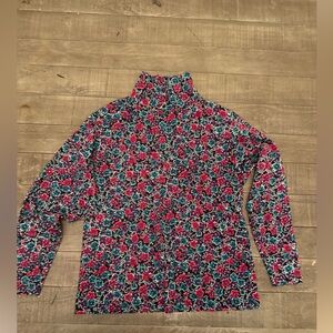 Vintage L.L. Bean Floral Mock Neck Long Sleeve Top – Size S/M